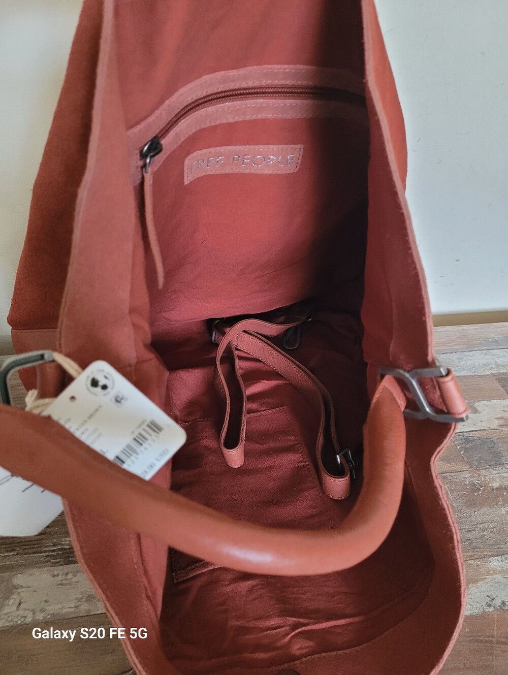 Free People Burnt Orange Suede Hobo Shoulder Bag - Picture 8 of 8